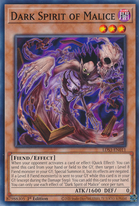 Dark Spirit of Malice [LDS3-EN011] Common | Jomio and Rueliete's Cards and Comics