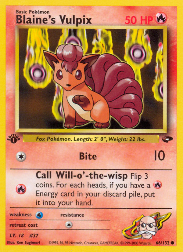 Blaine's Vulpix (66/132) [Gym Challenge 1st Edition] | Jomio and Rueliete's Cards and Comics