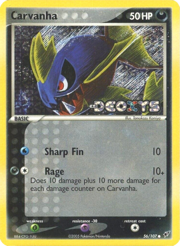 Carvanha (56/107) (Stamped) [EX: Deoxys] | Jomio and Rueliete's Cards and Comics