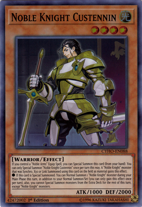 Noble Knight Custennin [CYHO-EN088] Super Rare | Jomio and Rueliete's Cards and Comics