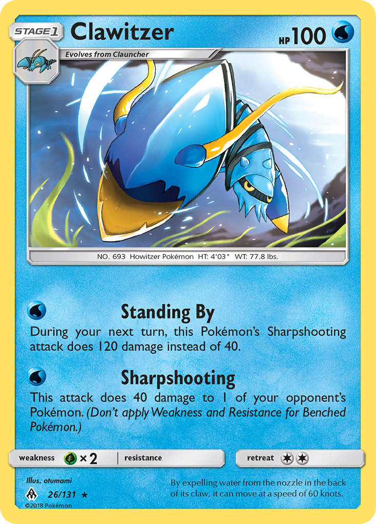 Clawitzer (26/131) [Sun & Moon: Forbidden Light] | Jomio and Rueliete's Cards and Comics