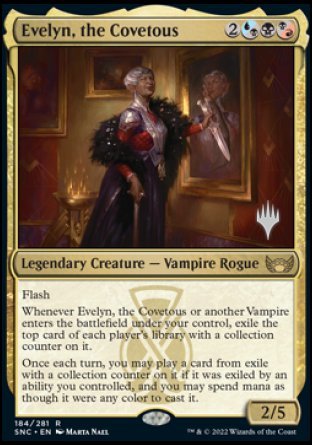 Evelyn, the Covetous (Promo Pack) [Streets of New Capenna Promos] | Jomio and Rueliete's Cards and Comics