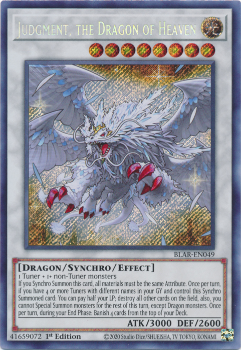Judgment, the Dragon of Heaven [BLAR-EN049] Secret Rare | Jomio and Rueliete's Cards and Comics