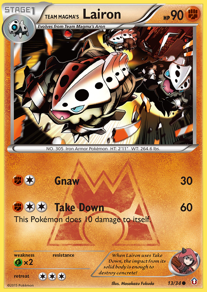 Team Magma's Lairon (13/34) [XY: Double Crisis] | Jomio and Rueliete's Cards and Comics