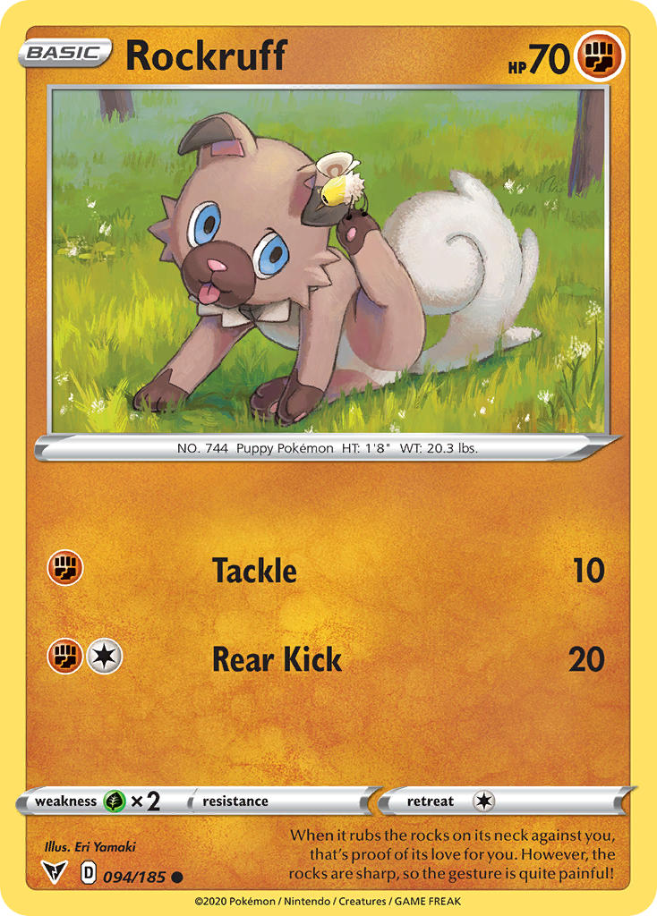Rockruff (094/185) [Sword & Shield: Vivid Voltage] | Jomio and Rueliete's Cards and Comics