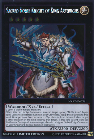Sacred Noble Knight of King Artorigus [NKRT-EN038] Platinum Rare | Jomio and Rueliete's Cards and Comics
