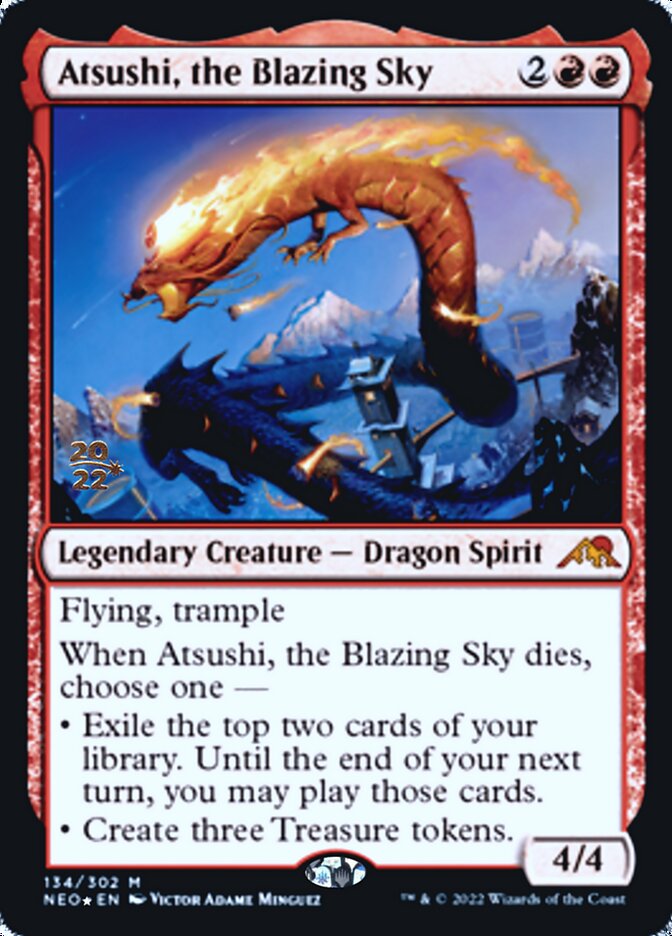 Atsushi, the Blazing Sky [Kamigawa: Neon Dynasty Prerelease Promos] | Jomio and Rueliete's Cards and Comics