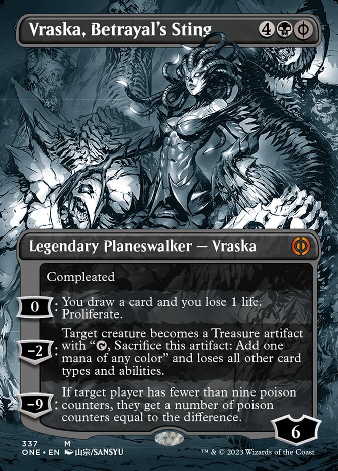 Vraska, Betrayal's Sting (Borderless Manga) [Phyrexia: All Will Be One] | Jomio and Rueliete's Cards and Comics