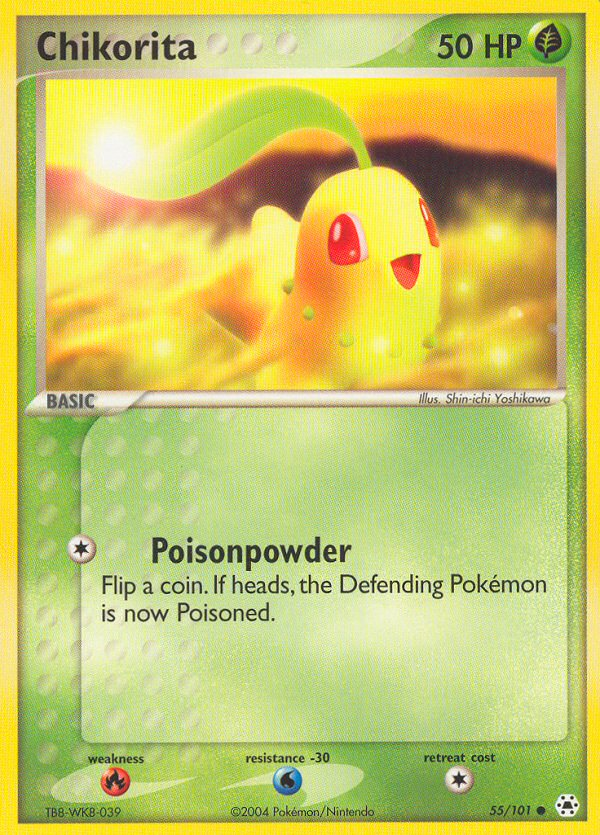 Chikorita (55/101) [EX: Hidden Legends] | Jomio and Rueliete's Cards and Comics