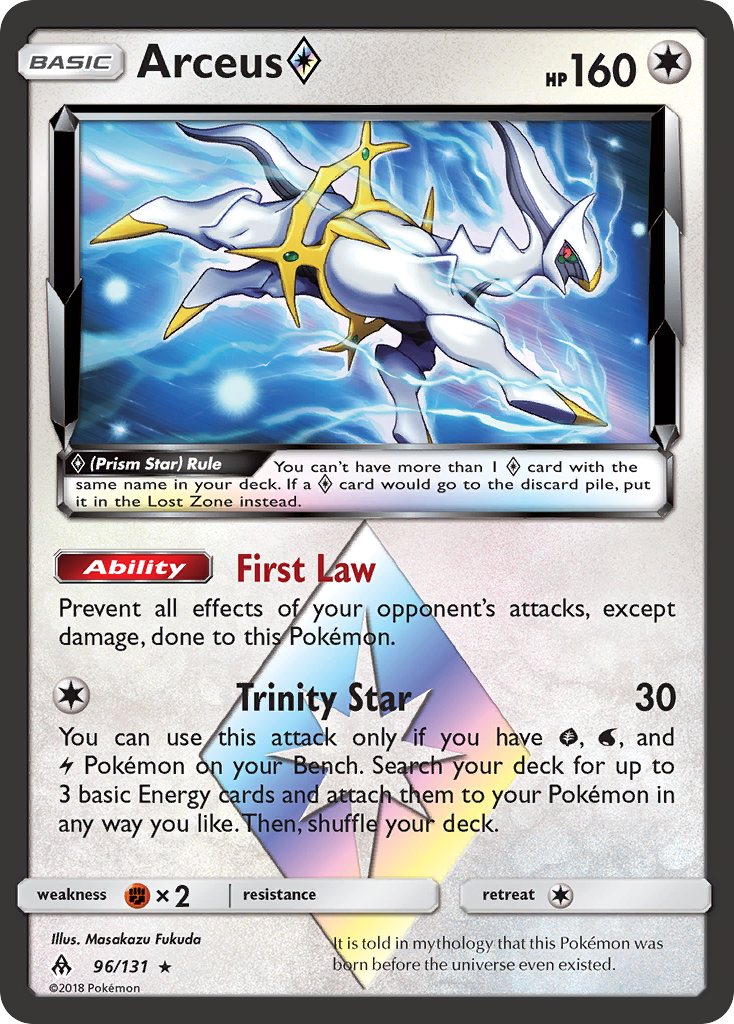 Arceus (96/131) (Prism Star) [Sun & Moon: Forbidden Light] | Jomio and Rueliete's Cards and Comics