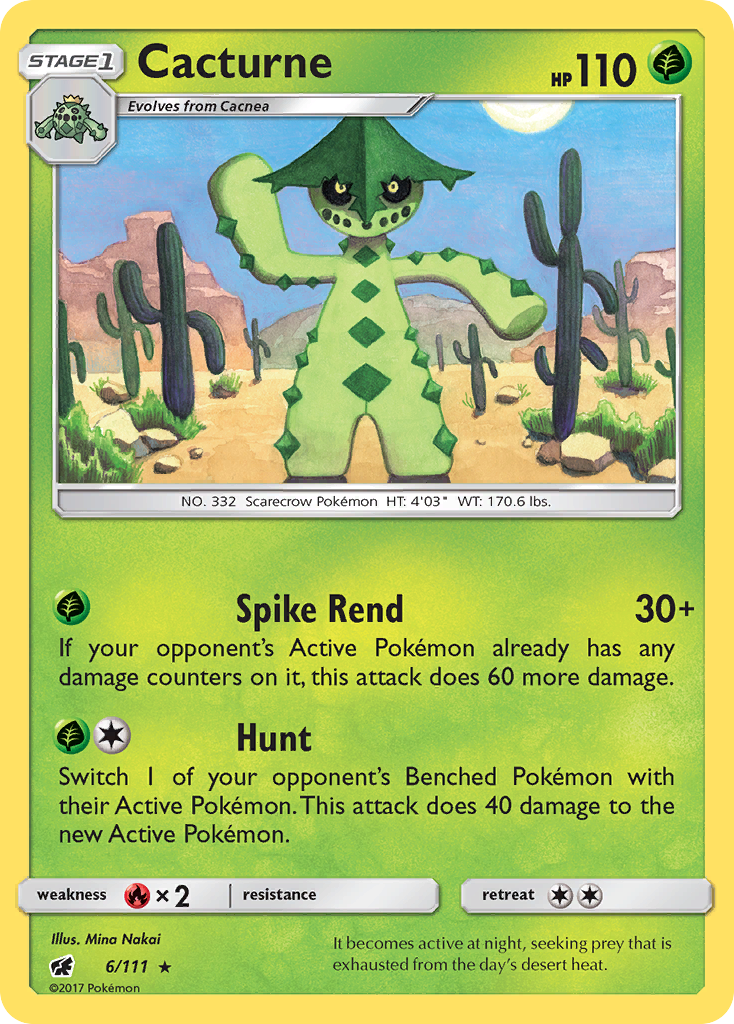 Cacturne (6/111) [Sun & Moon: Crimson Invasion] | Jomio and Rueliete's Cards and Comics