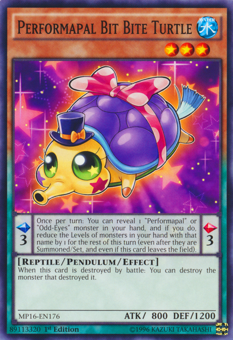 Performapal Bit Bite Turtle [MP16-EN176] Common | Jomio and Rueliete's Cards and Comics