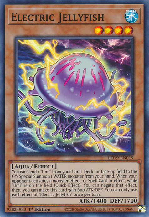 Electric Jellyfish [LED9-EN019] Super Rare | Jomio and Rueliete's Cards and Comics