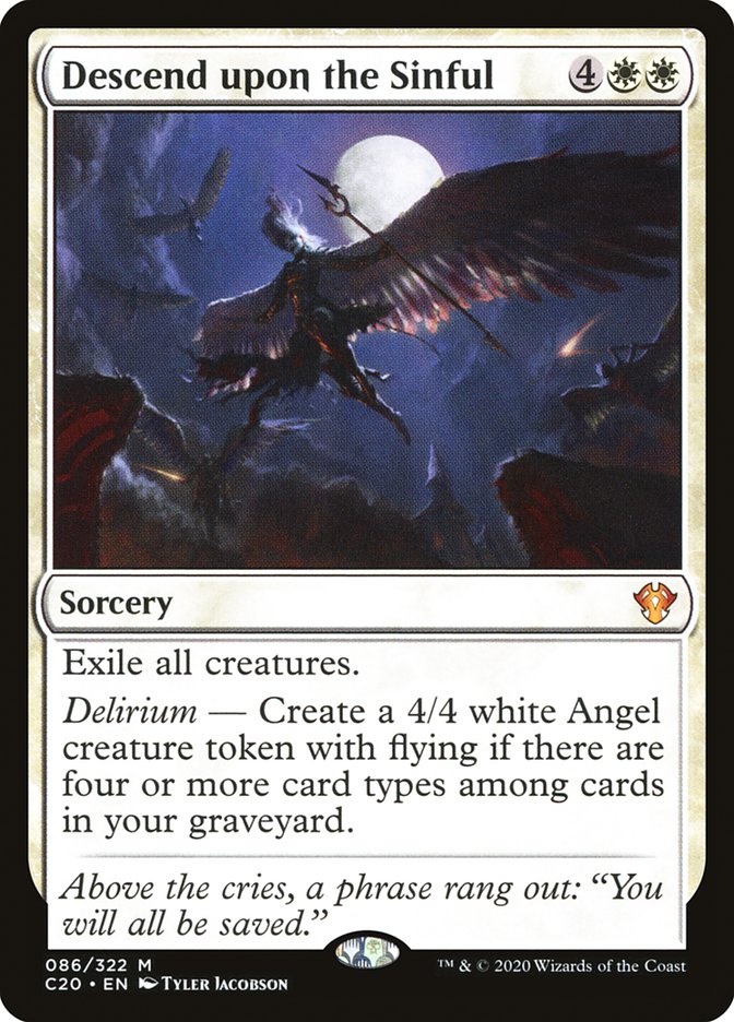 Descend upon the Sinful [Commander 2020] | Jomio and Rueliete's Cards and Comics