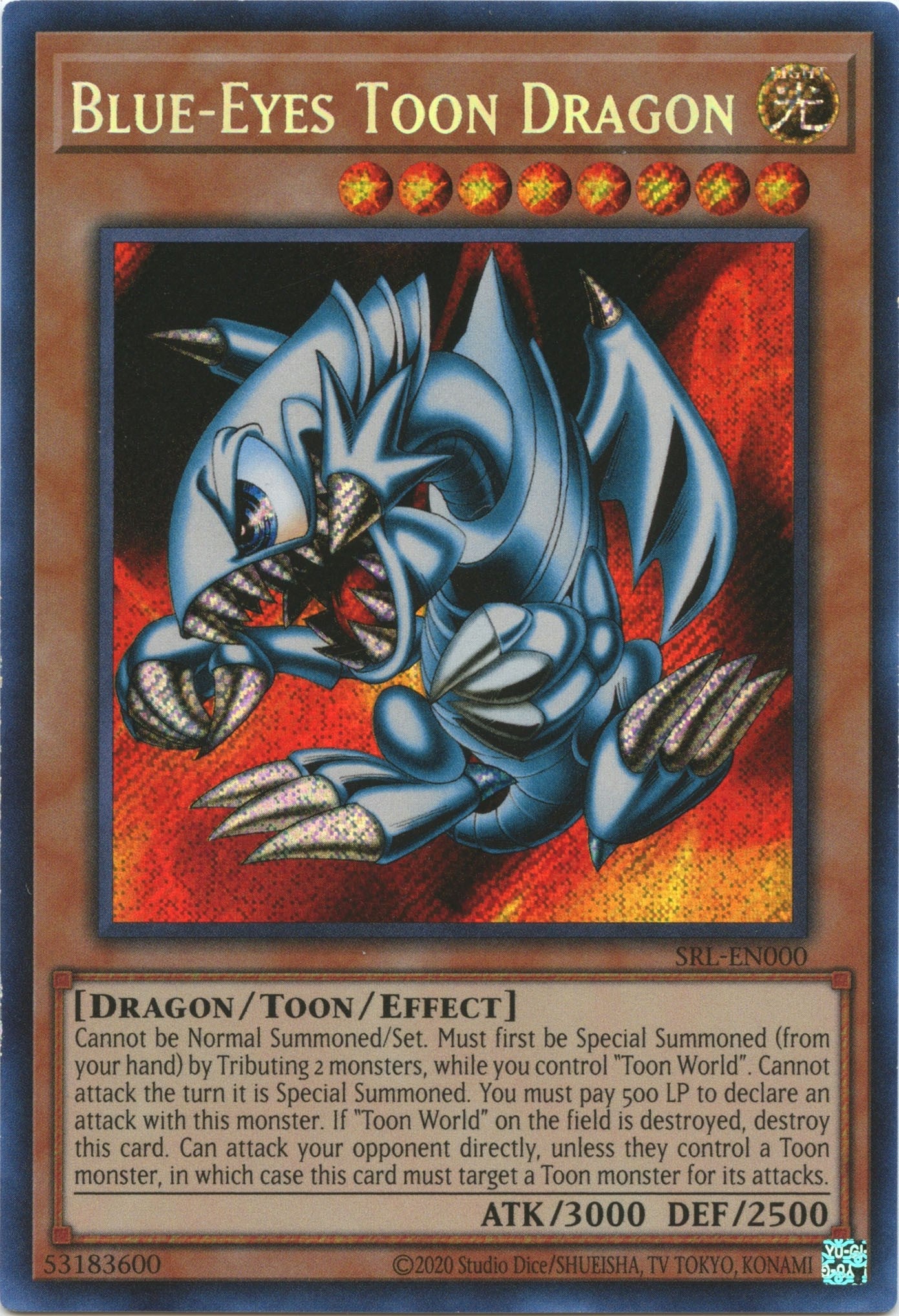 Blue-Eyes Toon Dragon (25th Anniversary) [SRL-EN000] Secret Rare | Jomio and Rueliete's Cards and Comics