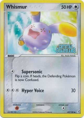 Whismur (69/100) (Stamped) [EX: Crystal Guardians] | Jomio and Rueliete's Cards and Comics