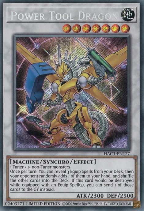 Power Tool Dragon [HAC1-EN177] Secret Rare | Jomio and Rueliete's Cards and Comics