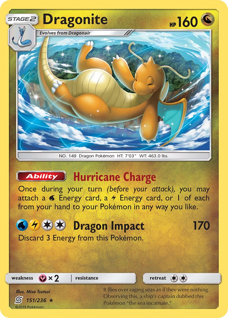 Dragonite (151/236) (Cracked Ice Holo) (Theme Deck Exclusives) [Sun & Moon: Unified Minds] | Jomio and Rueliete's Cards and Comics
