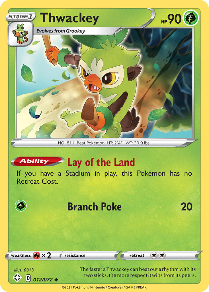 Thwackey (012/072) [Sword & Shield: Shining Fates] | Jomio and Rueliete's Cards and Comics