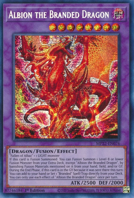 Albion the Branded Dragon [MP22-EN076] Prismatic Secret Rare | Jomio and Rueliete's Cards and Comics