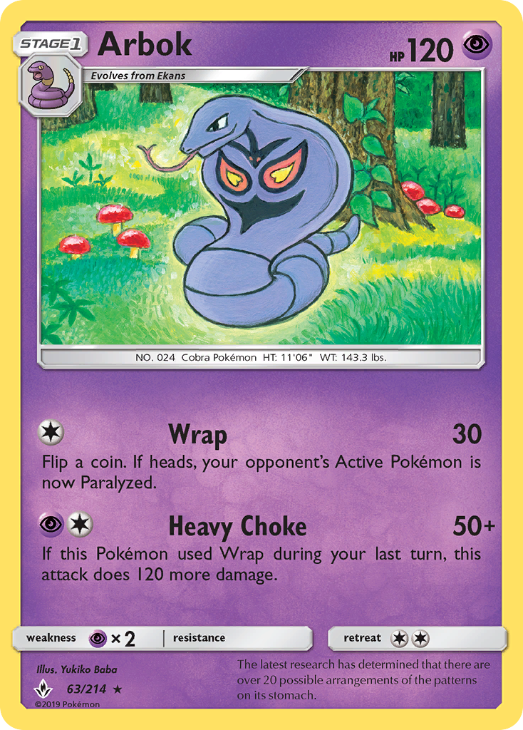 Arbok (63/214) [Sun & Moon: Unbroken Bonds] | Jomio and Rueliete's Cards and Comics