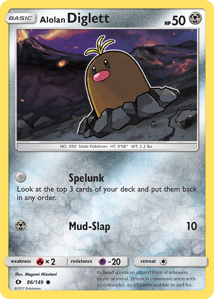 Alolan Diglett (86/149) [Sun & Moon: Base Set] | Jomio and Rueliete's Cards and Comics
