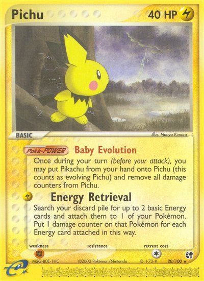 Pichu (20/100) [EX: Sandstorm] | Jomio and Rueliete's Cards and Comics