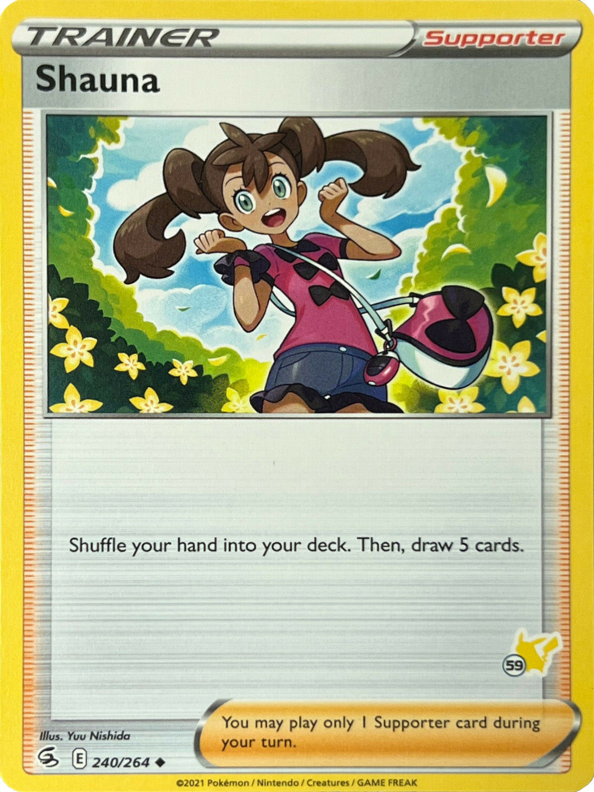 Shauna (240/264) (Pikachu Stamp #59) [Battle Academy 2022] | Jomio and Rueliete's Cards and Comics