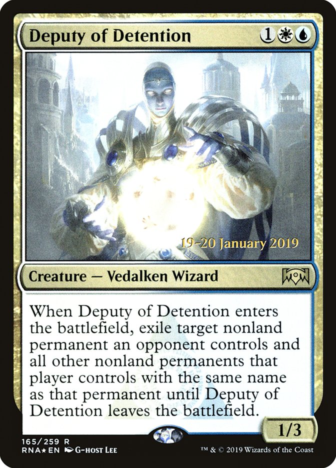 Deputy of Detention [Ravnica Allegiance Prerelease Promos] | Jomio and Rueliete's Cards and Comics