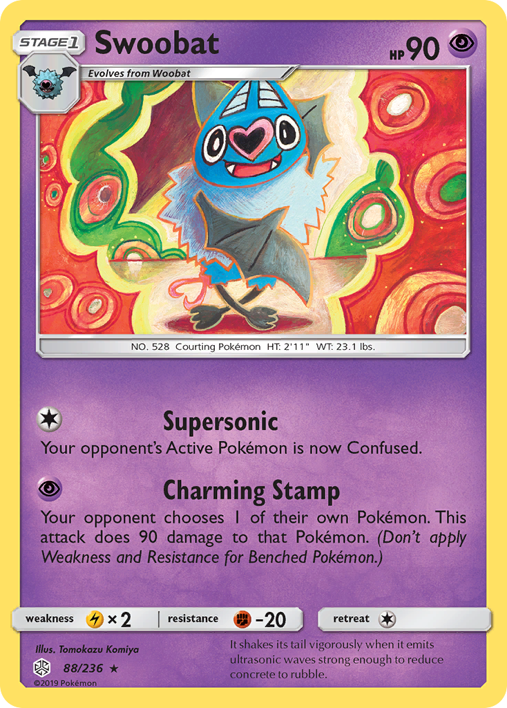 Swoobat (88/236) [Sun & Moon: Cosmic Eclipse] | Jomio and Rueliete's Cards and Comics