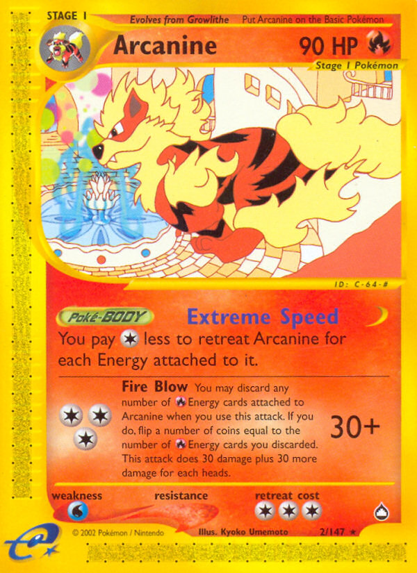 Arcanine (2/147) [Aquapolis] | Jomio and Rueliete's Cards and Comics