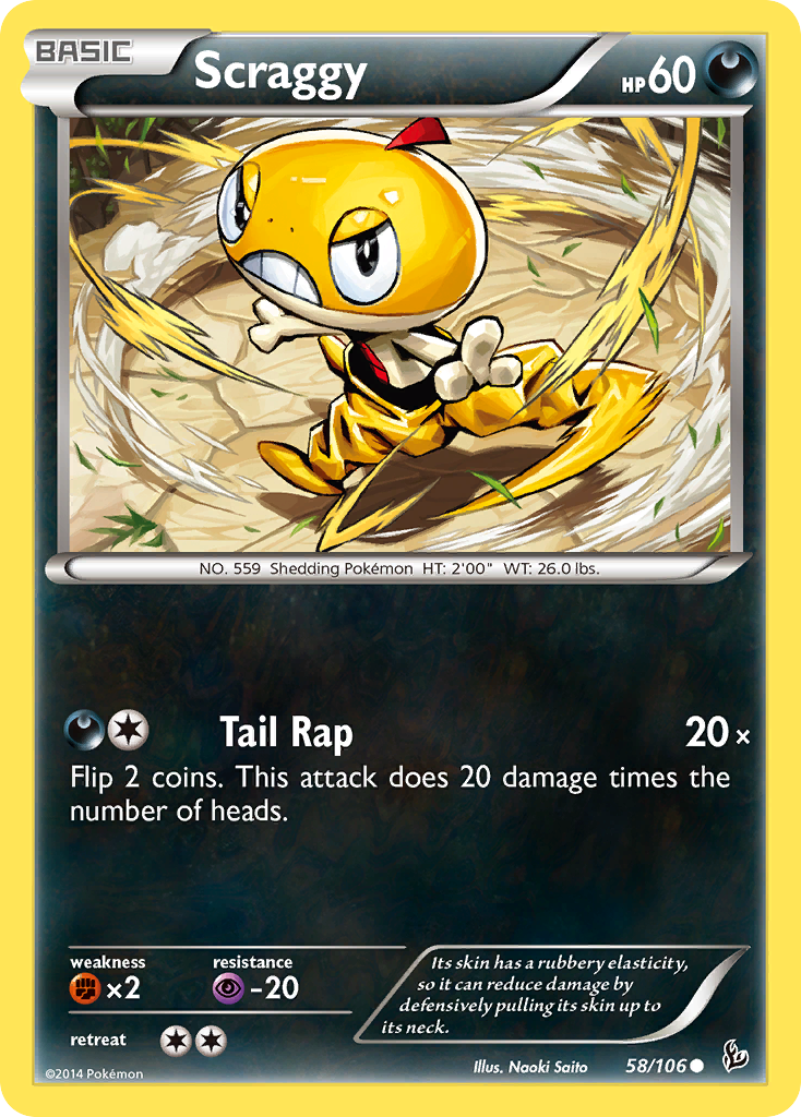 Scraggy (58/106) [XY: Flashfire] | Jomio and Rueliete's Cards and Comics