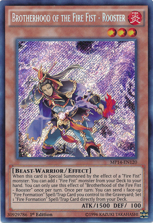 Brotherhood of the Fire Fist - Rooster [MP14-EN120] Secret Rare | Jomio and Rueliete's Cards and Comics