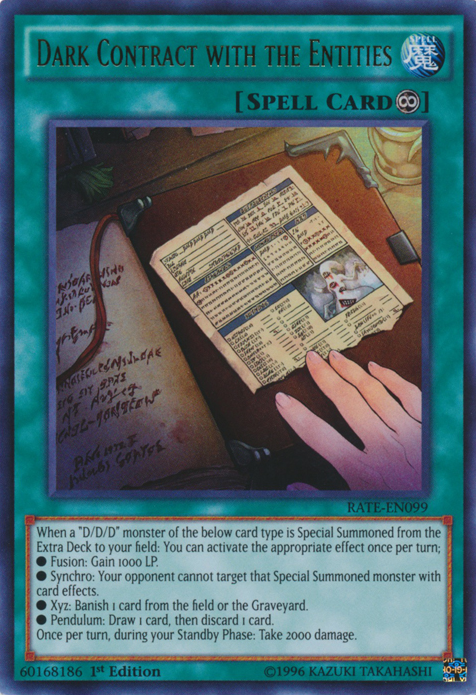 Dark Contract with the Entities [RATE-EN099] Ultra Rare | Jomio and Rueliete's Cards and Comics