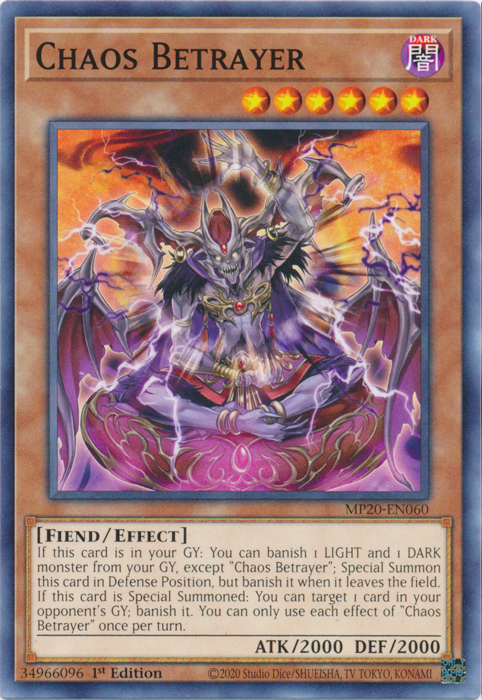 Chaos Betrayer [MP20-EN060] Common | Jomio and Rueliete's Cards and Comics