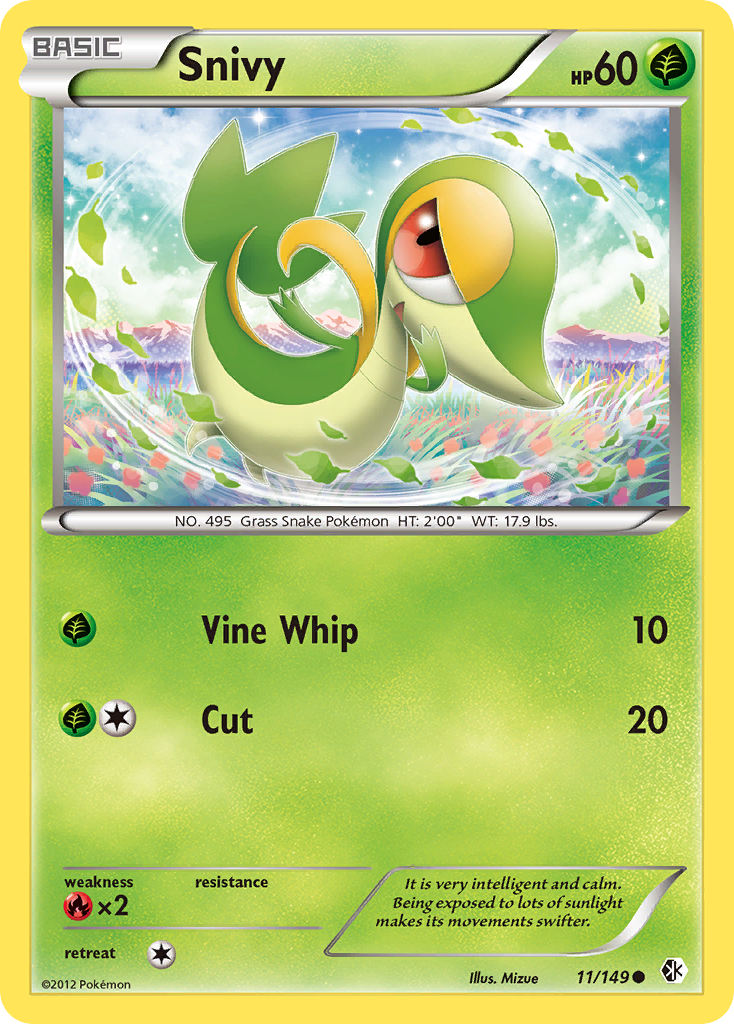 Snivy (11/149) [Black & White: Boundaries Crossed] | Jomio and Rueliete's Cards and Comics