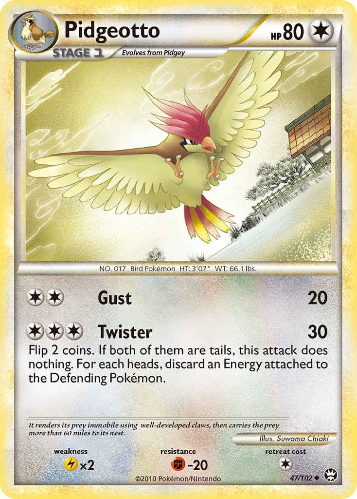 Pidgeotto (47/102) [HeartGold & SoulSilver: Triumphant] | Jomio and Rueliete's Cards and Comics