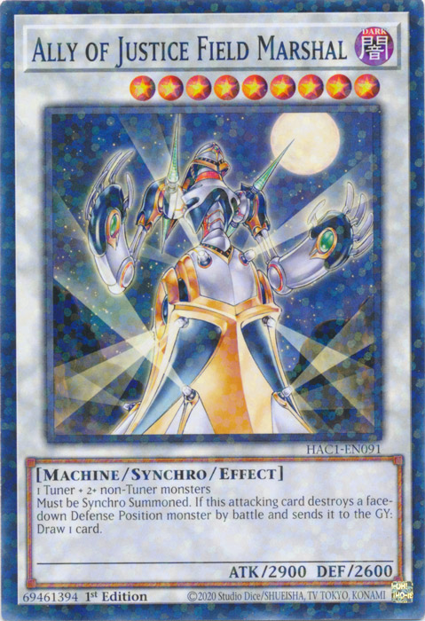 Ally of Justice Field Marshal (Duel Terminal) [HAC1-EN091] Common | Jomio and Rueliete's Cards and Comics