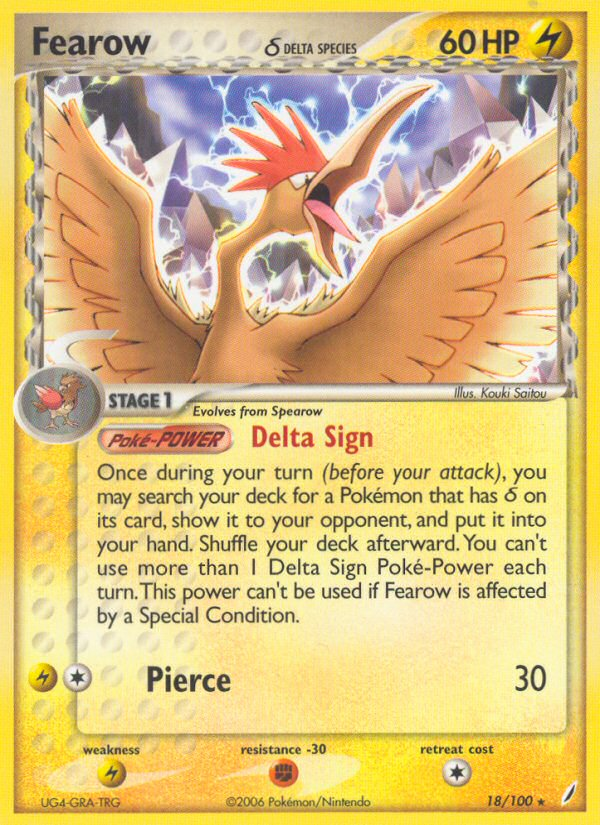 Fearow (18/100) (Delta Species) [EX: Crystal Guardians] | Jomio and Rueliete's Cards and Comics