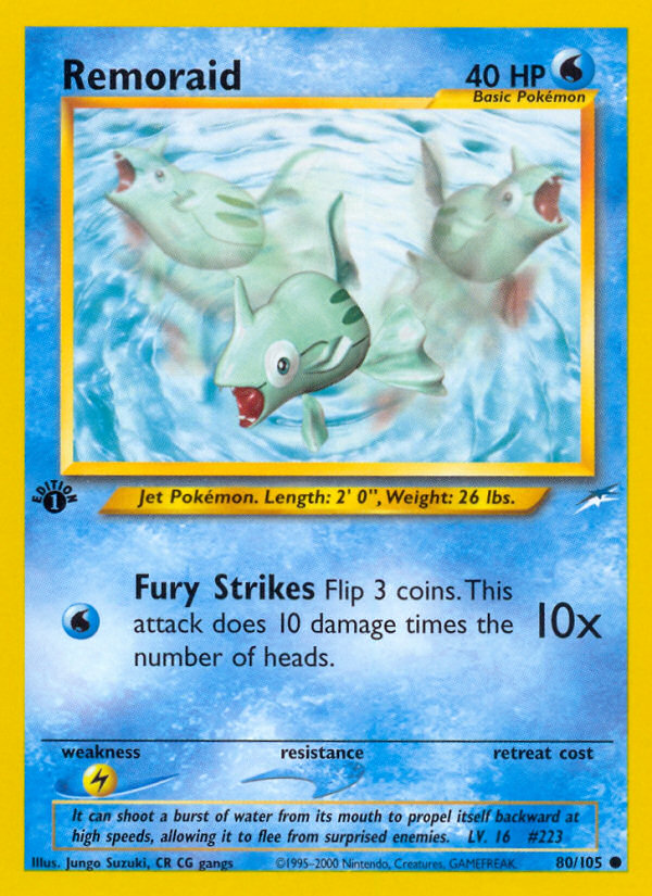 Remoraid (80/105) [Neo Destiny 1st Edition] | Jomio and Rueliete's Cards and Comics