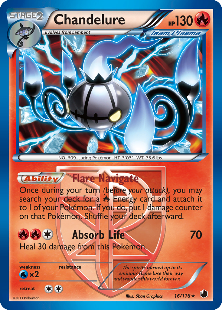 Chandelure (16/116) [Black & White: Plasma Freeze] | Jomio and Rueliete's Cards and Comics