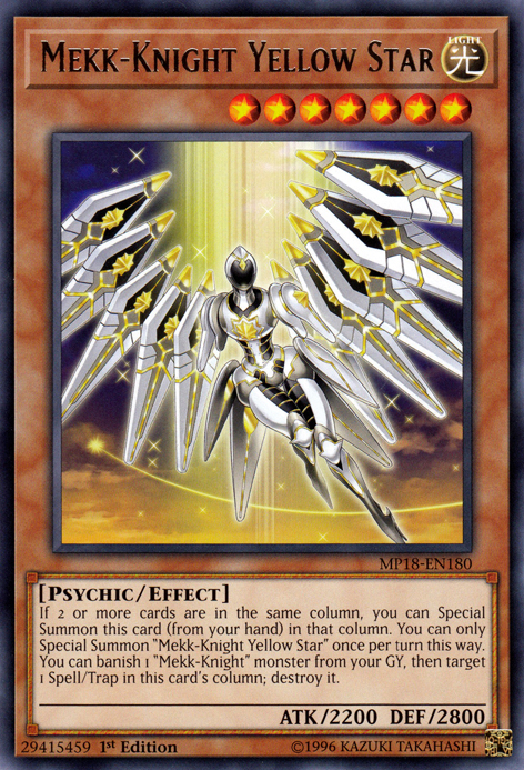 Mekk-Knight Yellow Star [MP18-EN180] Rare | Jomio and Rueliete's Cards and Comics