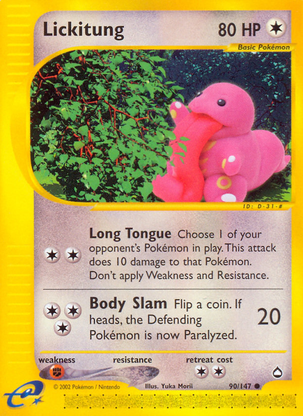 Lickitung (90/147) [Aquapolis] | Jomio and Rueliete's Cards and Comics