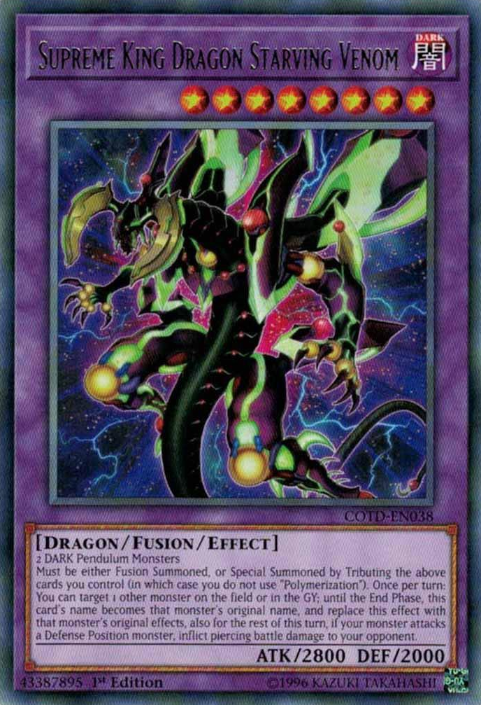 Supreme King Dragon Starving Venom [COTD-EN038] Rare | Jomio and Rueliete's Cards and Comics