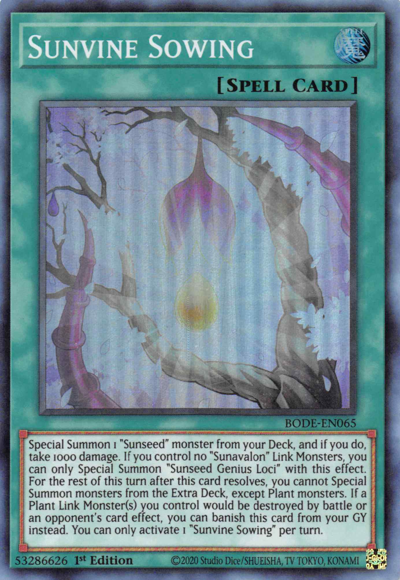 Sunvine Sowing [BODE-EN065] Super Rare | Jomio and Rueliete's Cards and Comics