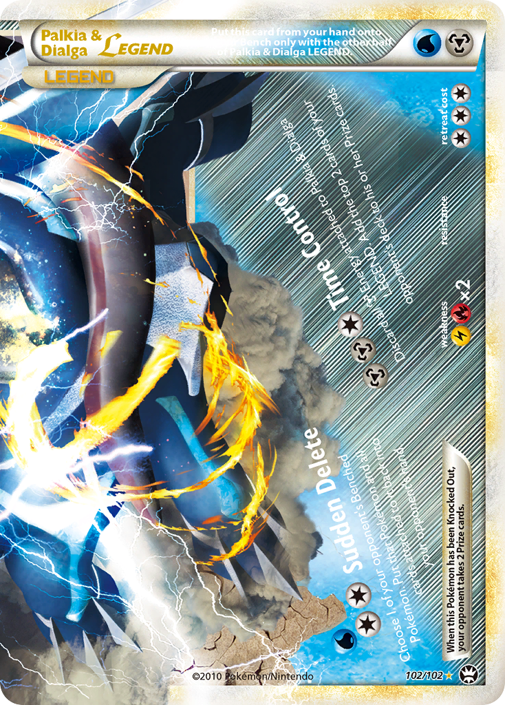 Palkia & Dialga LEGEND (102/102) [HeartGold & SoulSilver: Triumphant] | Jomio and Rueliete's Cards and Comics