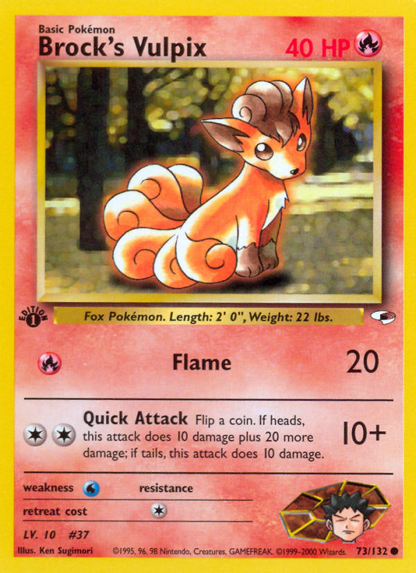 Brock's Vulpix (73/132) [Gym Heroes 1st Edition] | Jomio and Rueliete's Cards and Comics