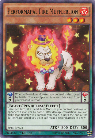Performapal Fire Mufflerlion [SP15-EN024] Common | Jomio and Rueliete's Cards and Comics