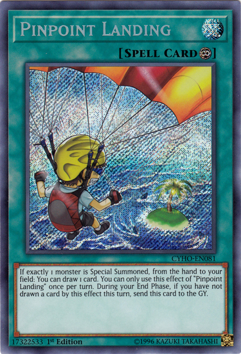 Pinpoint Landing [CYHO-EN081] Secret Rare | Jomio and Rueliete's Cards and Comics