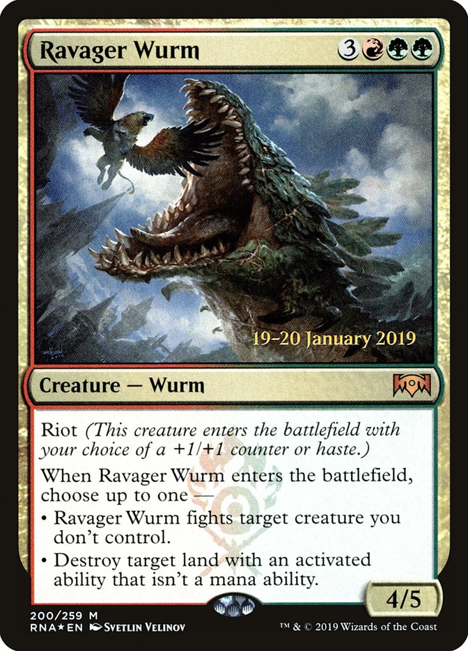 Ravager Wurm [Ravnica Allegiance Prerelease Promos] | Jomio and Rueliete's Cards and Comics